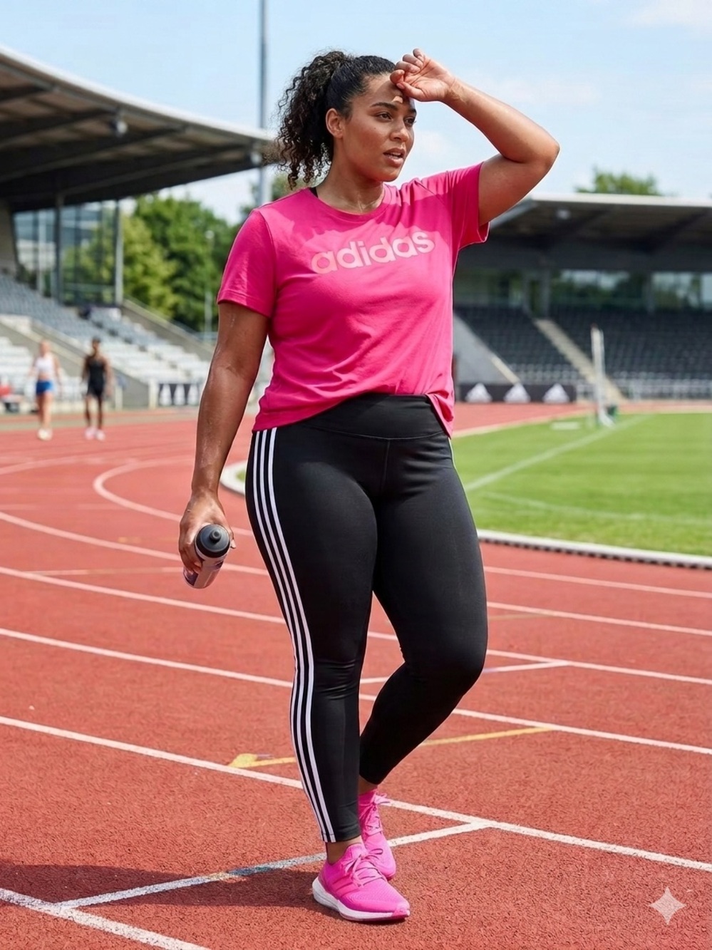 Adidas Womens 2X Pink Linear Logo Tee Short Sleeve T-Shirt NWT GD2939 Plus Size
